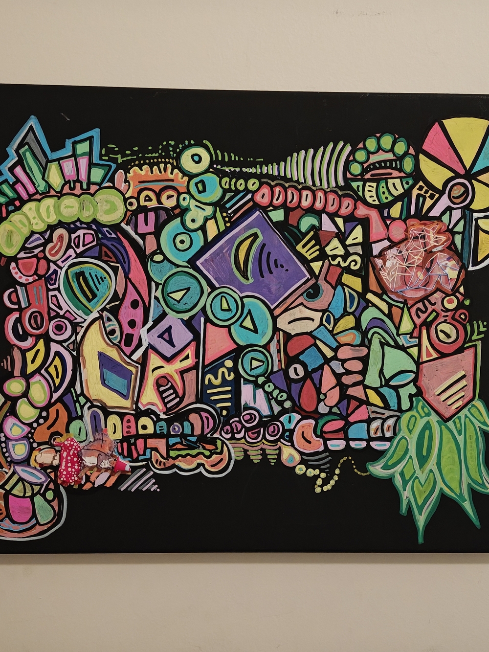 Abstract Neon Pop Canvas Wall Art - Multicolor